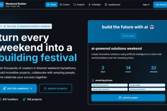Weekend Builder – Turn Weekends into Global Hackathons