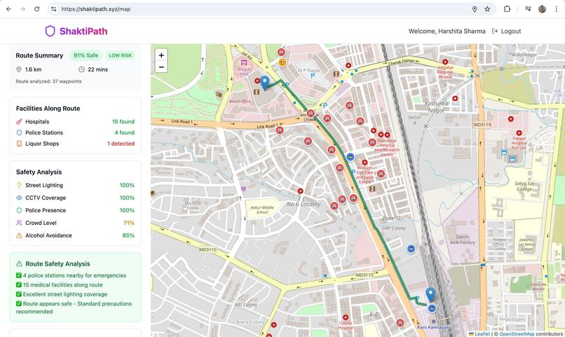 ShaktiPath - a time-aware safe-route planner – screenshot 6