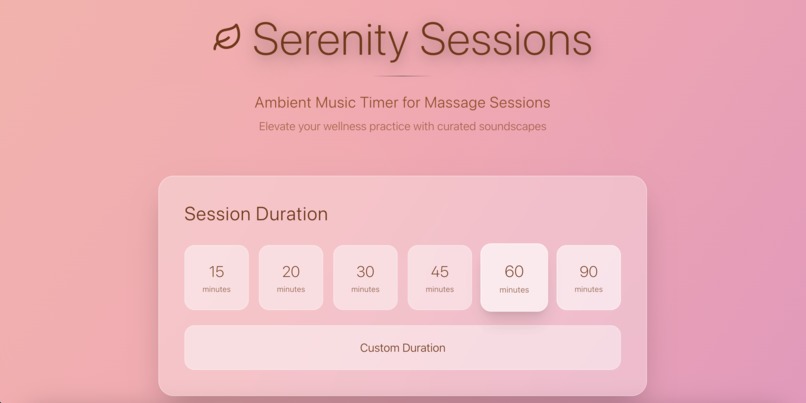 Serenity sessions – screenshot 1