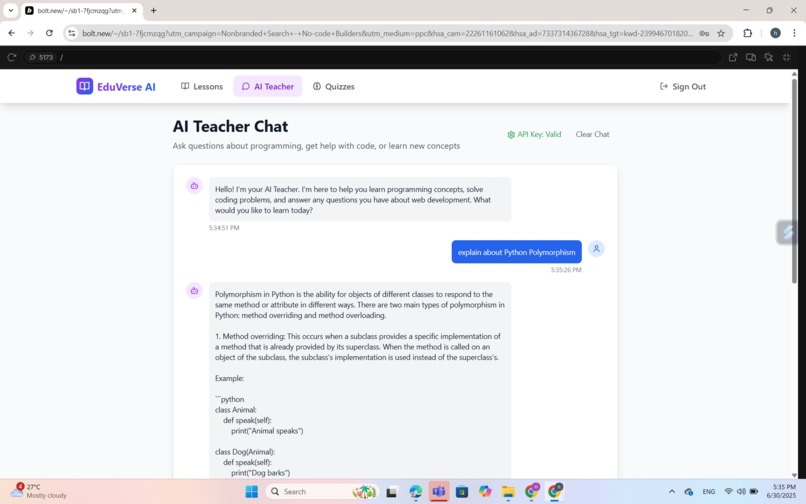 EduVerse AI–Your Personalized AITeacher for Smarter Learning – screenshot 5