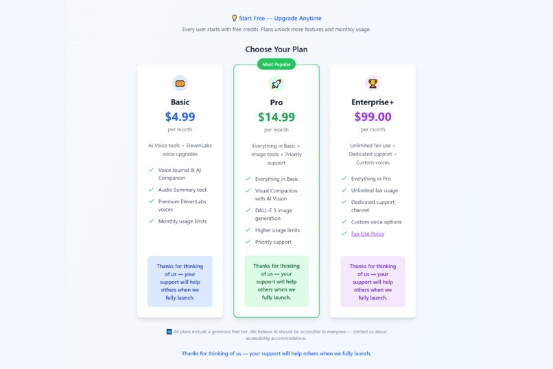 QuietCompanion™ – Voice-First AI Tools for Everyone – screenshot 4