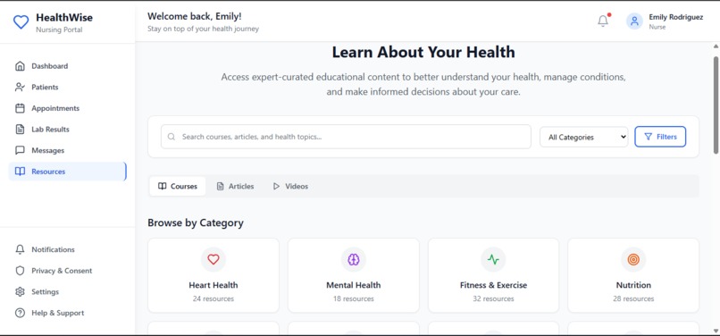 HealthWise Application – screenshot 4
