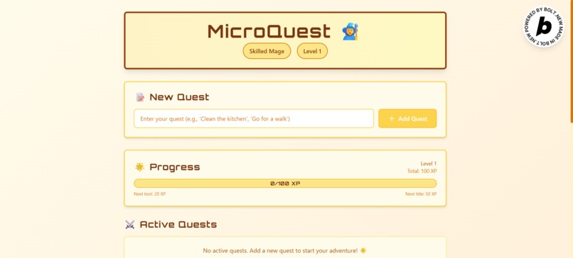 MicroQuest: A Tiny RPG for Real-Life Tasks – screenshot 1