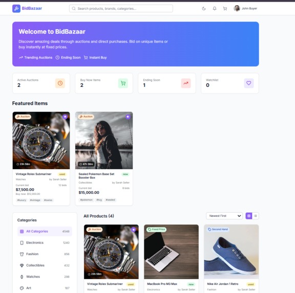 BidBazaar — Modern Auction Marketplace Platform – screenshot 1