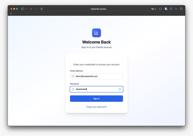 Panels – screenshot 2