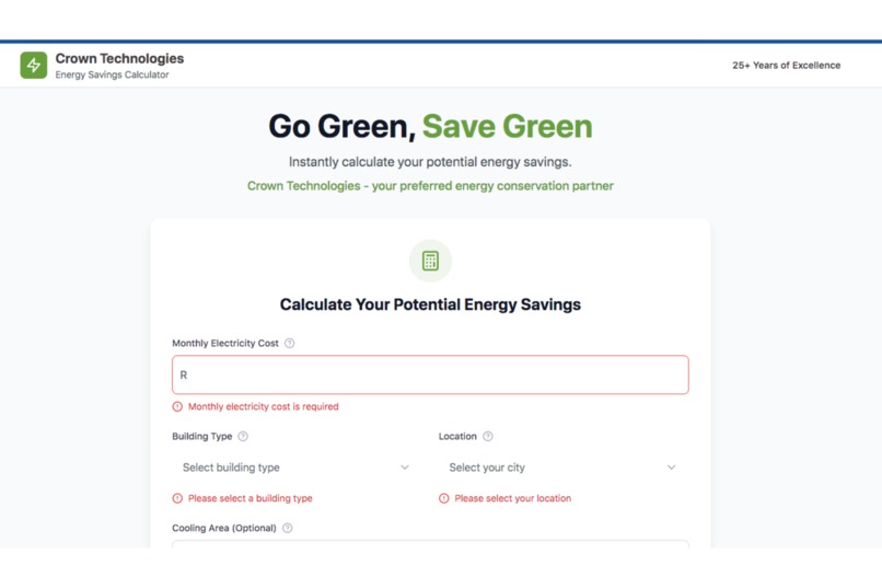 Crown Energy Savings Calculator – screenshot 1