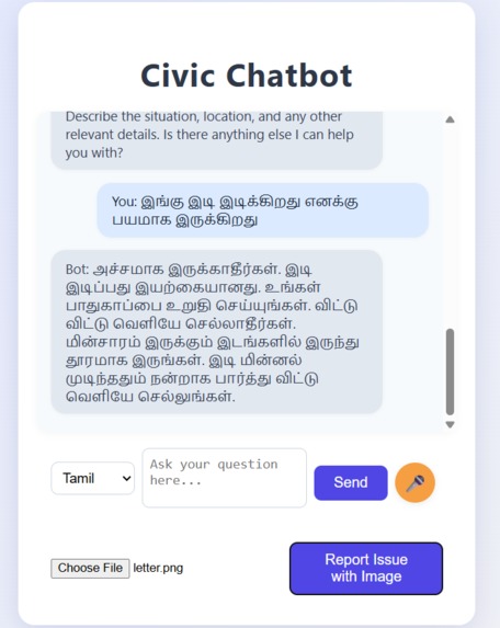 Civic Chatbot for Public Safety – screenshot 2