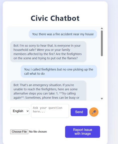 Civic Chatbot for Public Safety – screenshot 7