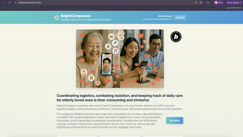 BrightCompanion - Elderly Care  – screenshot 1