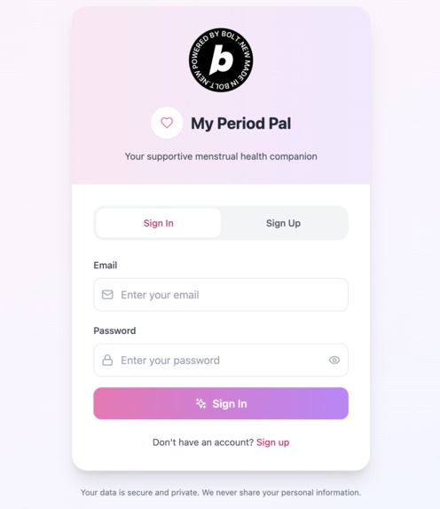 MyPeriodPal – screenshot 1