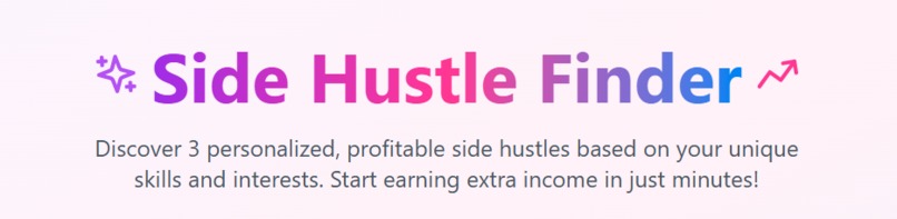 Side Hustle Recommender – screenshot 1