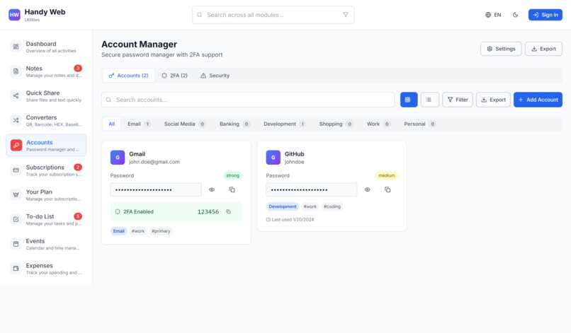 Handy Web Utilities - All-in-One Personal Toolkit – screenshot 2