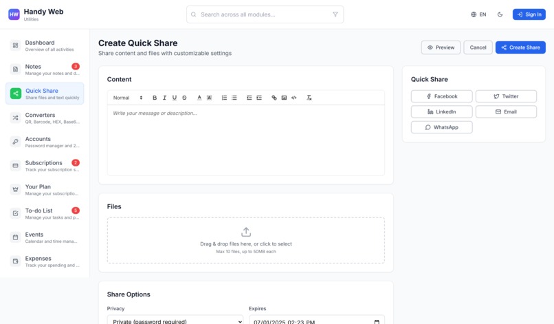 Handy Web Utilities - All-in-One Personal Toolkit – screenshot 3