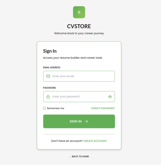 cvstore – screenshot 1