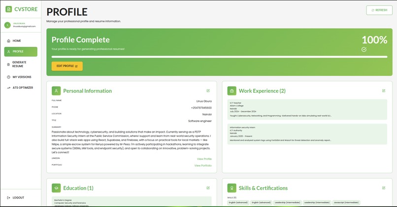 cvstore – screenshot 5