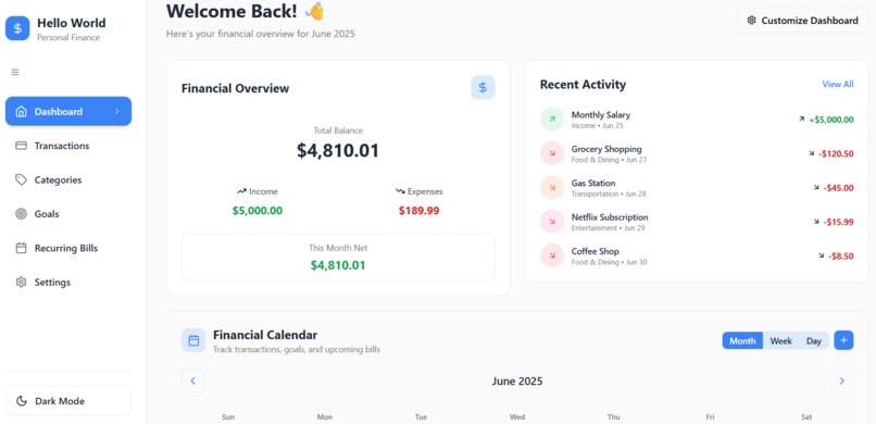 Simple Personal Financial x Budget Manager – screenshot 1