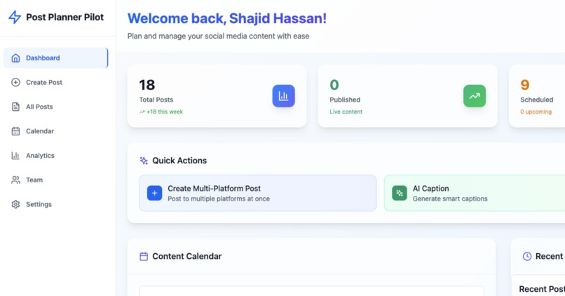 Post Planner Pilot | AI-Powered Social Media Planner – screenshot 2