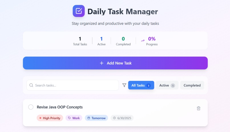 Daily Task Manager – screenshot 2