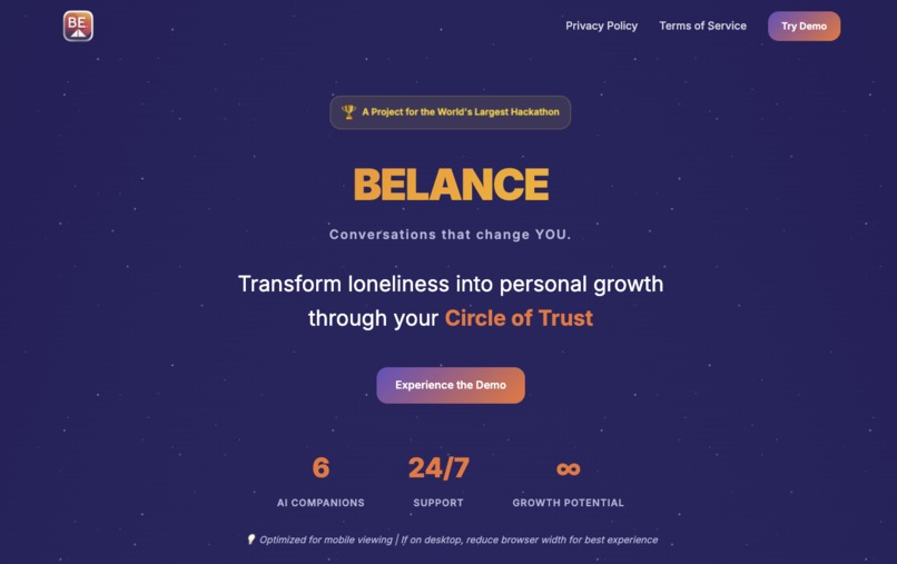 BELANCE - AI Life Balance Council – screenshot 1
