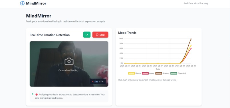 Real-Time Mental Health Mood Tracker – screenshot 3