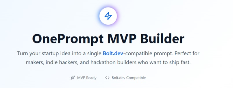 OnePrompt MVP Builder – screenshot 1
