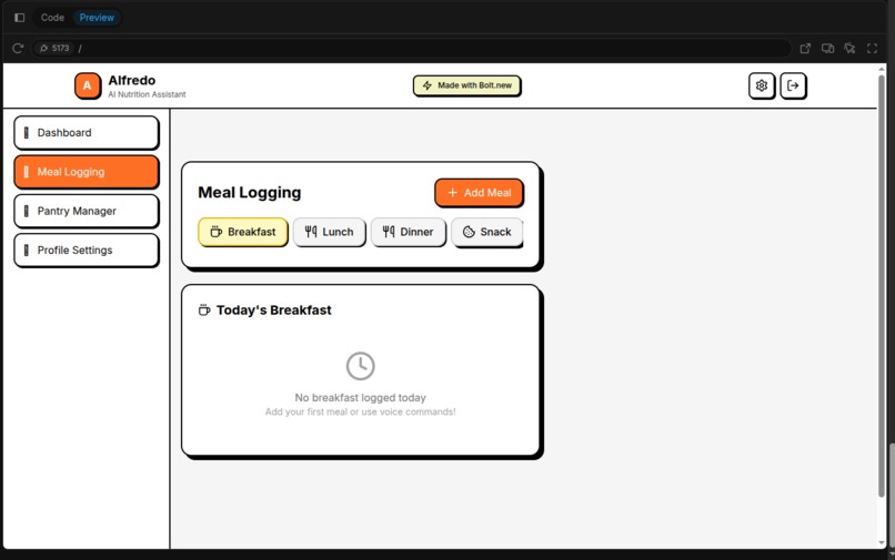 Alfredo -An AI Nutritionist – screenshot 3