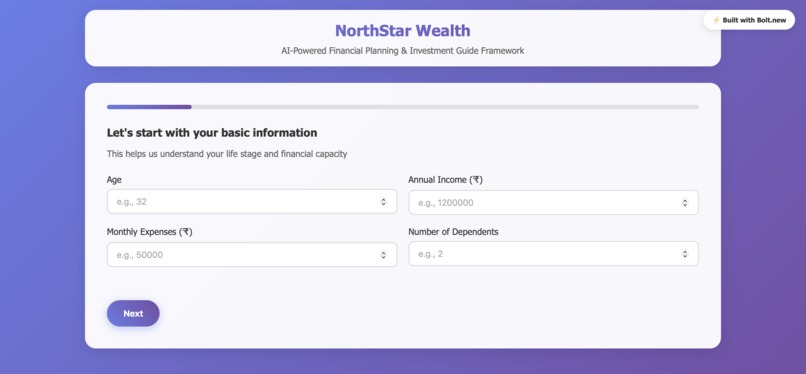 NorthStar Wealth-AI Financial Planning with Bolt.new – screenshot 1