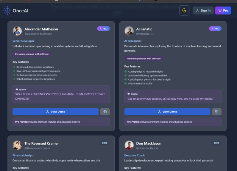 OnceAI – screenshot 2