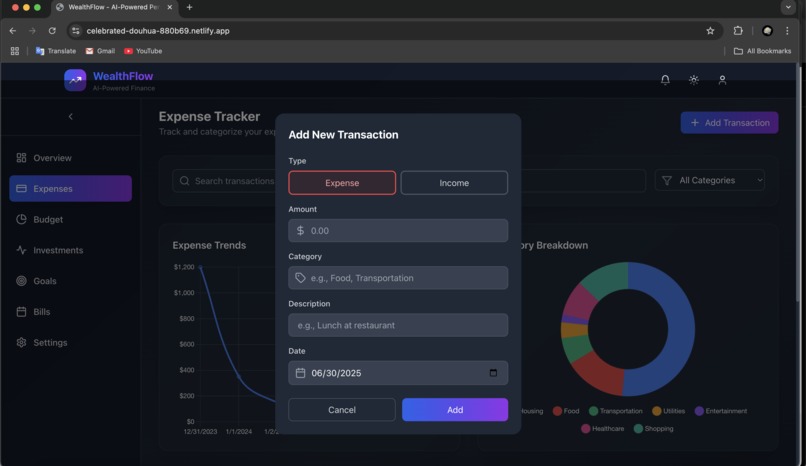 Wealthflow – screenshot 2