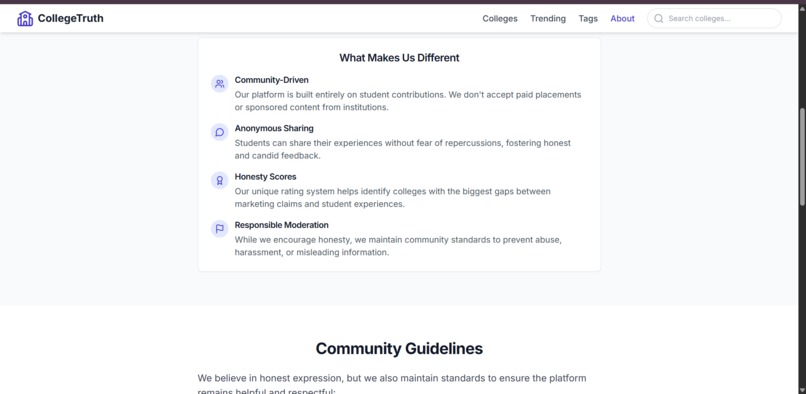 college truth wall – screenshot 1