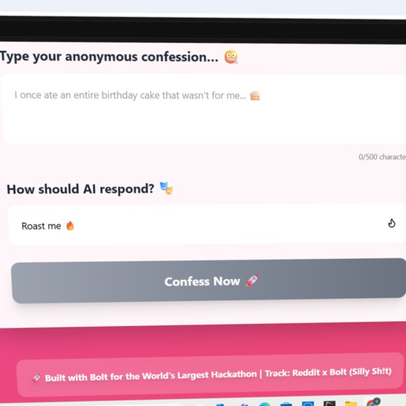 Confessify – Anonymous AI Confession Booth – screenshot 1