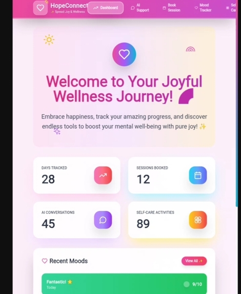 Hopeconnect mental health supporter website  – screenshot 1