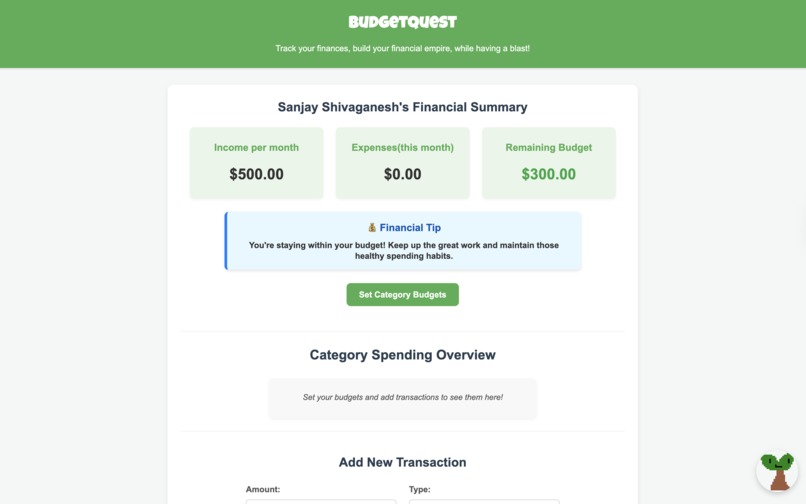 BudgetQuest: Gamified Budget Tracker – screenshot 2