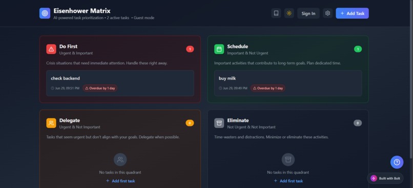 Eisenhower Matrix – screenshot 1