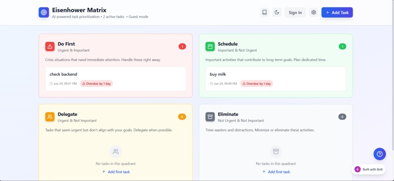 Eisenhower Matrix – screenshot 2