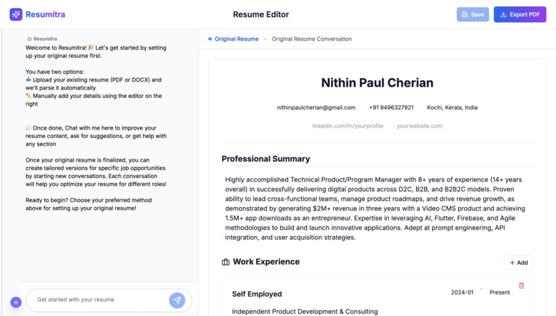 Resumitra – screenshot 2