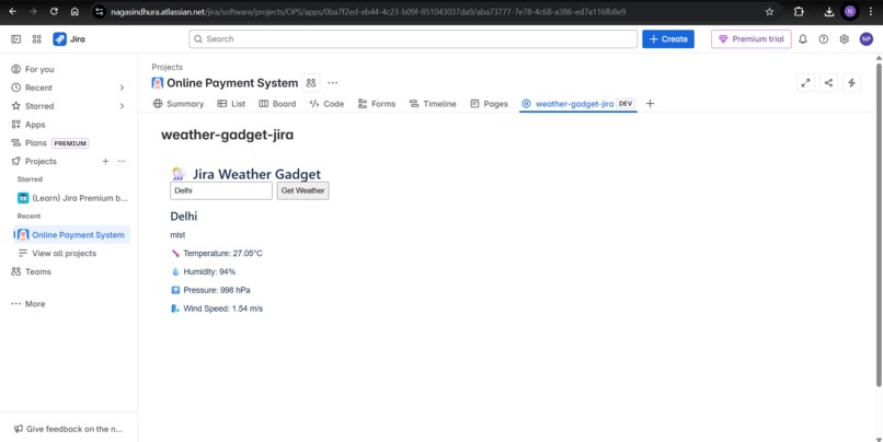 weather-gadget-jira – screenshot 1