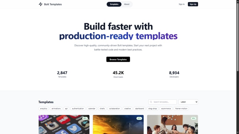 Bolt Template Marketplace  – screenshot 1