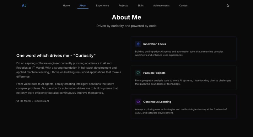 Akshat's Modern Portfolio – screenshot 1