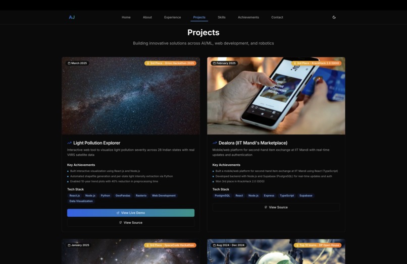 Akshat's Modern Portfolio – screenshot 3