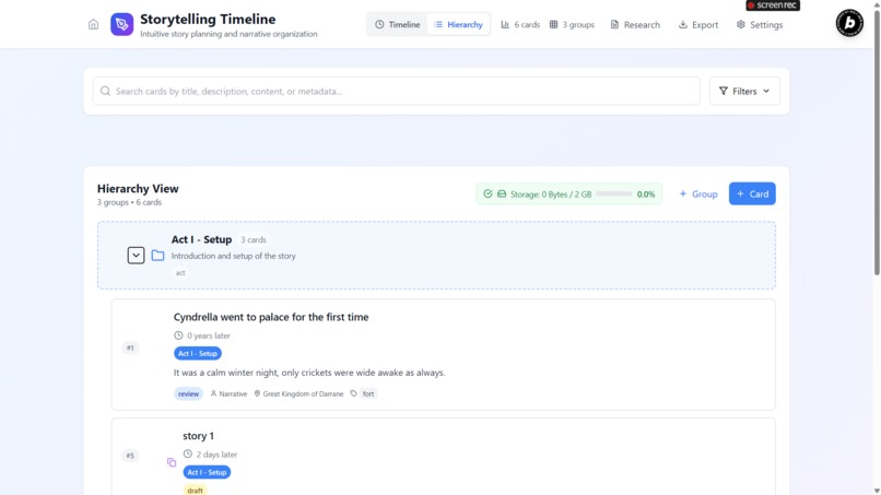 Story Timeline – screenshot 1