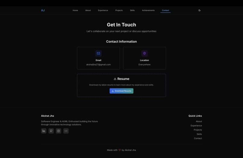 Akshat's Modern Portfolio – screenshot 7