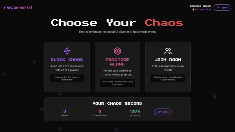recarepyT: The Chaos Typing Championship – screenshot 1