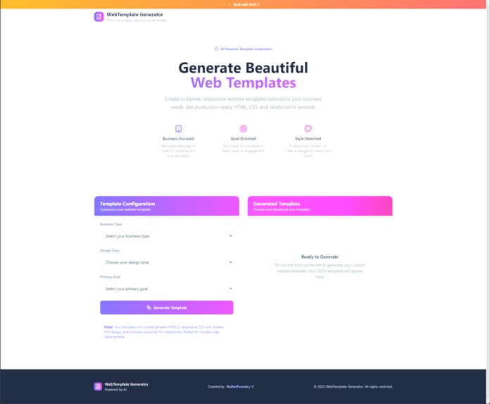 WebTemplate Generator – screenshot 1