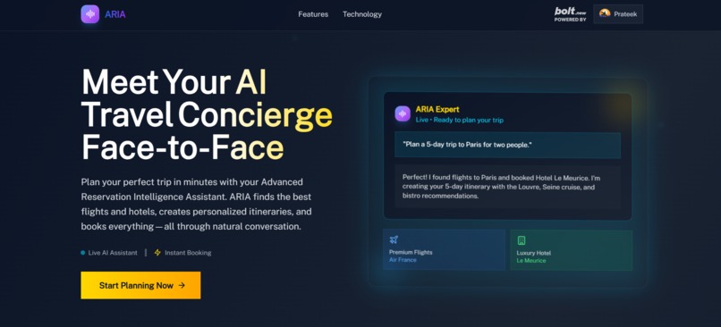ARIA - Advanced Reservation Intelligence Assistant – screenshot 1