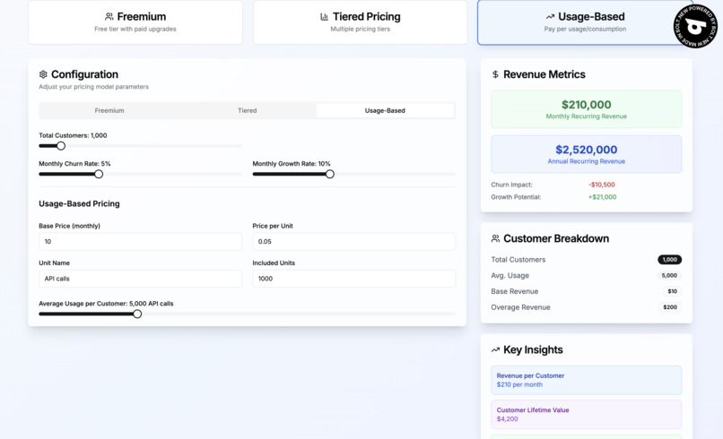 SaaS Pricing Calculator – screenshot 2