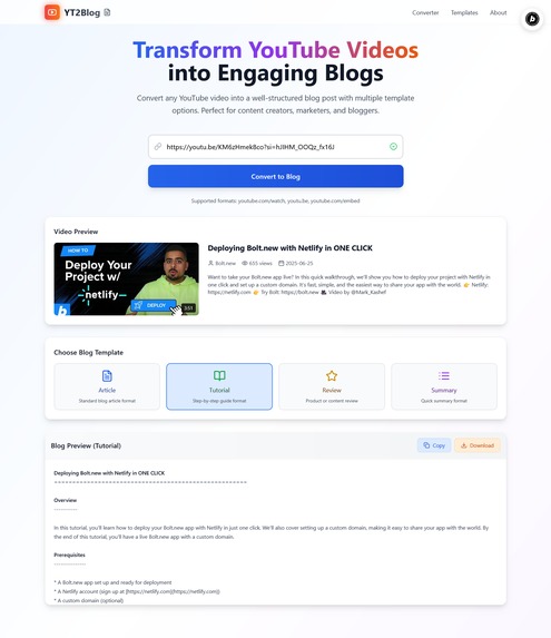 YT2Blog – screenshot 3