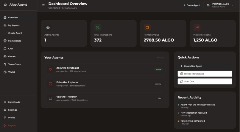 Algo Agent - Decentralized AI Agent Launchpad – screenshot 1