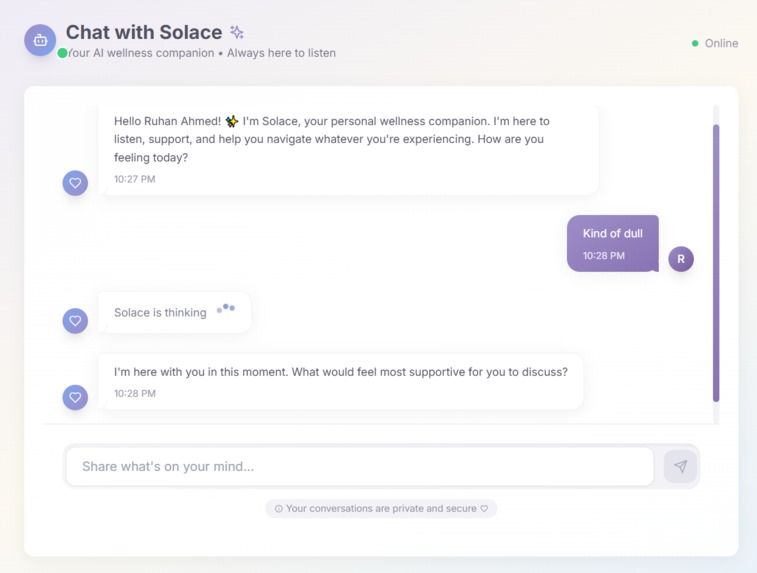 Solace – Conversational Wellness Coach – screenshot 3