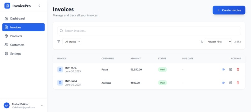 Professional Invoice Management – screenshot 2